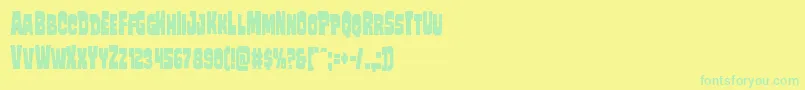 Czcionka Mindlessbrutecond – zielone czcionki na żółtym tle
