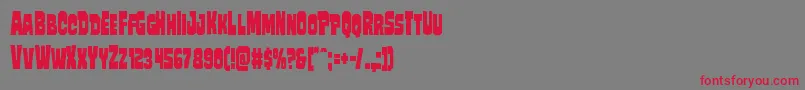 Mindlessbrutecond-Schriftart – Rote Schriften auf grauem Hintergrund