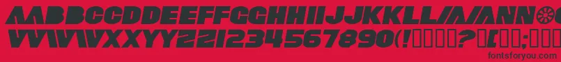 SfFortuneWheelExtendedItalic Font – Black Fonts on Red Background