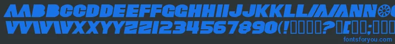 SfFortuneWheelExtendedItalic Font – Blue Fonts on Black Background