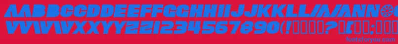 SfFortuneWheelExtendedItalic Font – Blue Fonts on Red Background