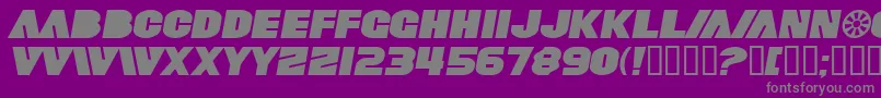 Fonte SfFortuneWheelExtendedItalic – fontes cinzas em um fundo violeta