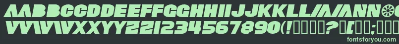 SfFortuneWheelExtendedItalic Font – Green Fonts on Black Background