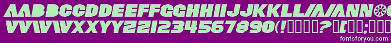SfFortuneWheelExtendedItalic Font – Green Fonts on Purple Background