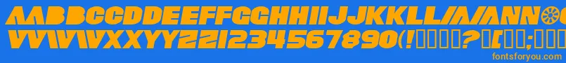 SfFortuneWheelExtendedItalic Font – Orange Fonts on Blue Background