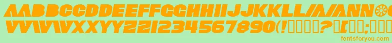 SfFortuneWheelExtendedItalic Font – Orange Fonts on Green Background
