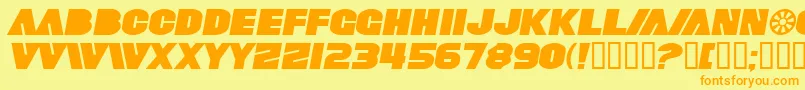 SfFortuneWheelExtendedItalic Font – Orange Fonts on Yellow Background