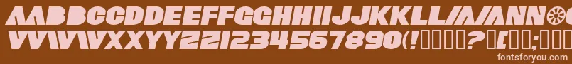 SfFortuneWheelExtendedItalic Font – Pink Fonts on Brown Background