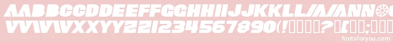 SfFortuneWheelExtendedItalic-Schriftart – Weiße Schriften auf rosa Hintergrund