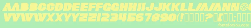 SfFortuneWheelExtendedItalic Font – Yellow Fonts on Green Background