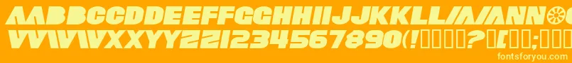 SfFortuneWheelExtendedItalic Font – Yellow Fonts on Orange Background