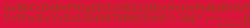 Schoolbookc Font – Brown Fonts on Red Background