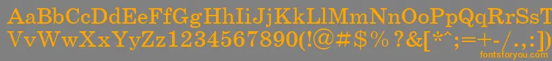 Schoolbookc Font – Orange Fonts on Gray Background