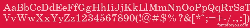 Schoolbookc Font – Pink Fonts on Red Background