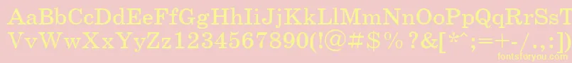 Schoolbookc Font – Yellow Fonts on Pink Background