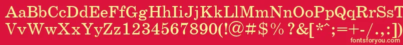 Schoolbookc Font – Yellow Fonts on Red Background