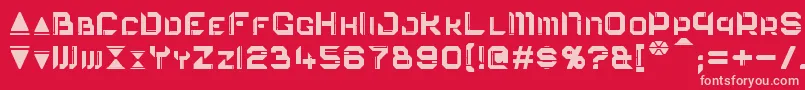 フォントEurocorp – 赤い背景にピンクのフォント