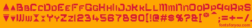 フォントEurocorp – オレンジの背景に赤い文字