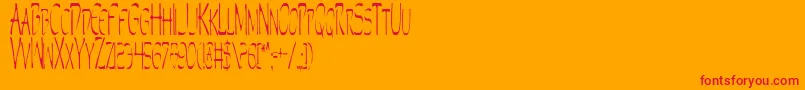 PerditionCondensed Font – Red Fonts on Orange Background