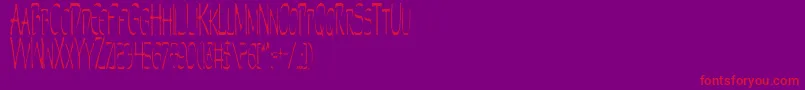 PerditionCondensed-Schriftart – Rote Schriften auf violettem Hintergrund