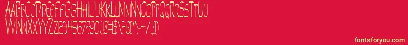 PerditionCondensed Font – Yellow Fonts on Red Background