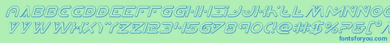 Planetxcompact3Dital Font – Blue Fonts on Green Background