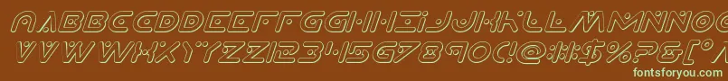 Planetxcompact3Dital Font – Green Fonts on Brown Background