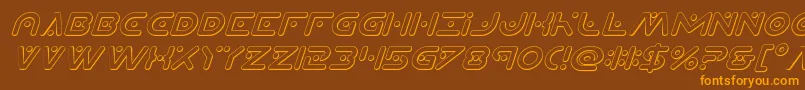 Planetxcompact3Dital Font – Orange Fonts on Brown Background