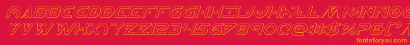 Planetxcompact3Dital Font – Orange Fonts on Red Background