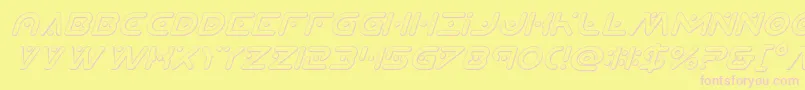 Planetxcompact3Dital-Schriftart – Rosa Schriften auf gelbem Hintergrund