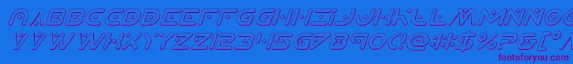 Planetxcompact3Dital-Schriftart – Violette Schriften auf blauem Hintergrund