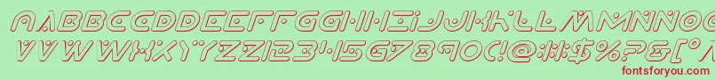 Planetxcompact3Dital Font – Red Fonts on Green Background