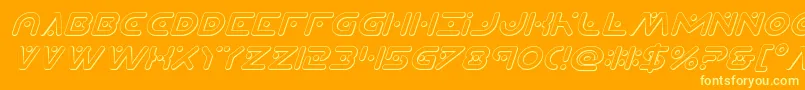 Planetxcompact3Dital-Schriftart – Gelbe Schriften auf orangefarbenem Hintergrund