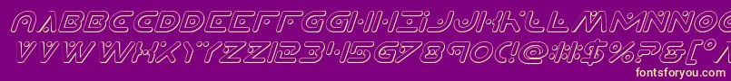 Planetxcompact3Dital-Schriftart – Gelbe Schriften auf violettem Hintergrund