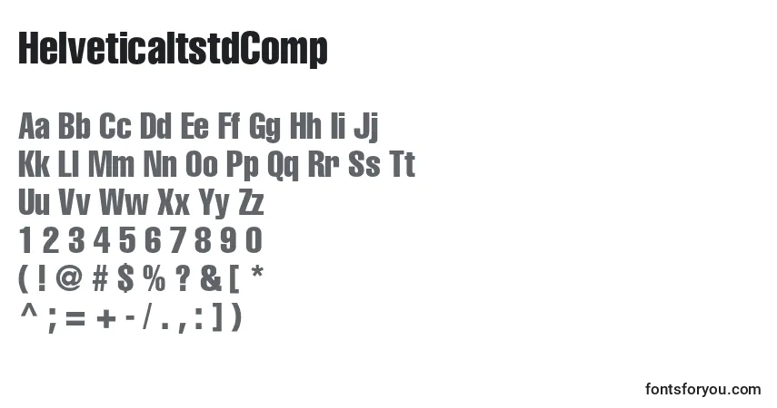 Czcionka HelveticaltstdComp – alfabet, cyfry, specjalne znaki