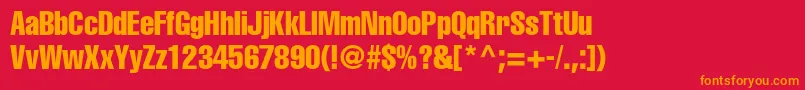 HelveticaltstdComp Font – Orange Fonts on Red Background