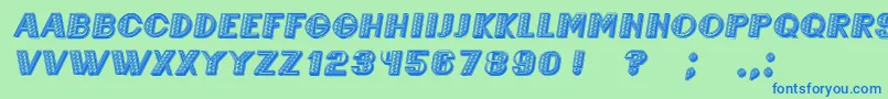 Czcionka MexicaneroItalic – niebieskie czcionki na zielonym tle