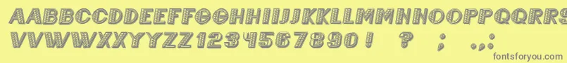 MexicaneroItalic-fontti – harmaat kirjasimet keltaisella taustalla