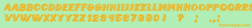 Fonte MexicaneroItalic – fontes laranjas em um fundo verde