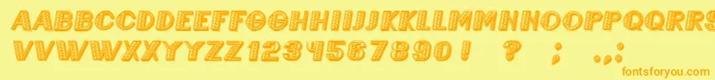 フォントMexicaneroItalic – オレンジの文字が黄色の背景にあります。