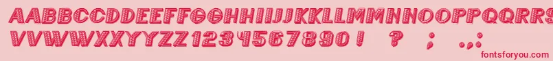 Fonte MexicaneroItalic – fontes vermelhas em um fundo rosa
