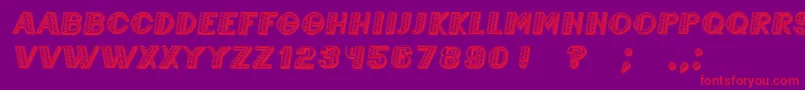 フォントMexicaneroItalic – 紫の背景に赤い文字