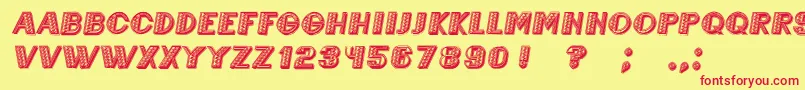 MexicaneroItalic-fontti – punaiset fontit keltaisella taustalla