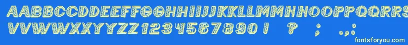 Czcionka MexicaneroItalic – żółte czcionki na niebieskim tle