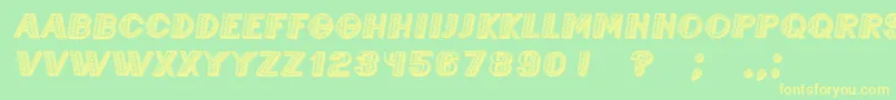 Czcionka MexicaneroItalic – żółte czcionki na zielonym tle