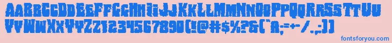 Bogbeastexpand Font – Blue Fonts on Pink Background