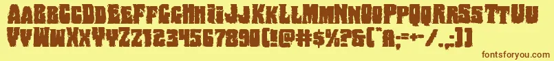 Bogbeastexpand Font – Brown Fonts on Yellow Background