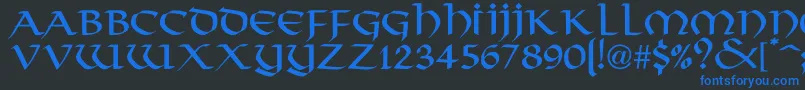 HargusNormal Font – Blue Fonts on Black Background
