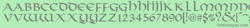 フォントHargusNormal – 緑の背景に灰色の文字