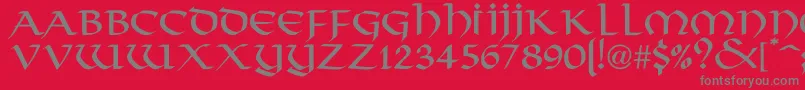 HargusNormal-Schriftart – Graue Schriften auf rotem Hintergrund